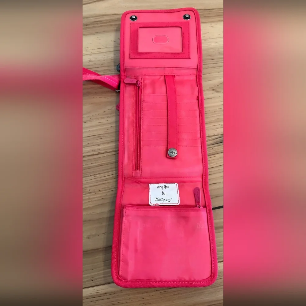 Thirty-One Pink Quilted Crossbody Bag/Wallet